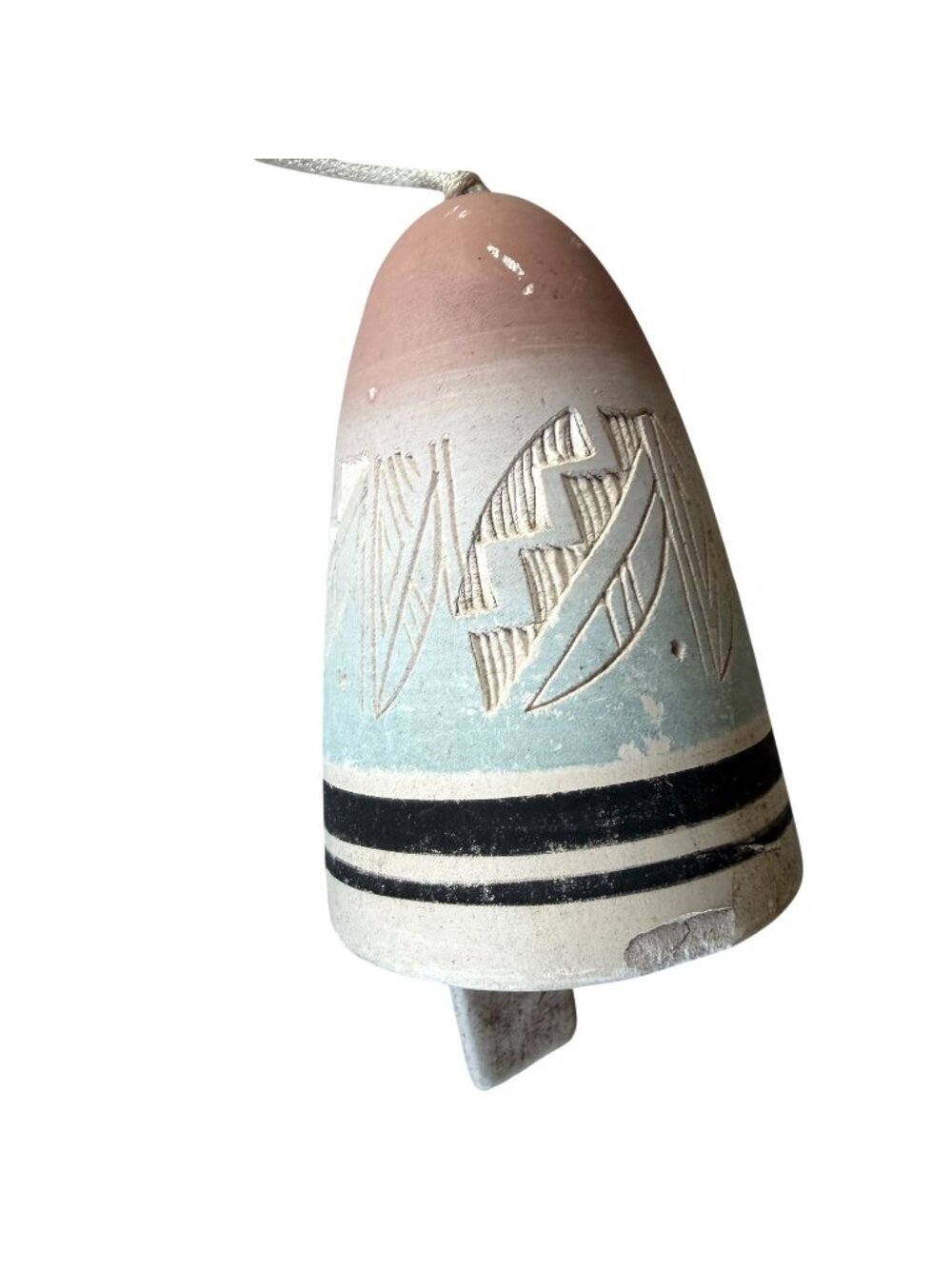 Native American Pottery Wind Chime VTG Navajo Signed Ceramic Bell Southwestern